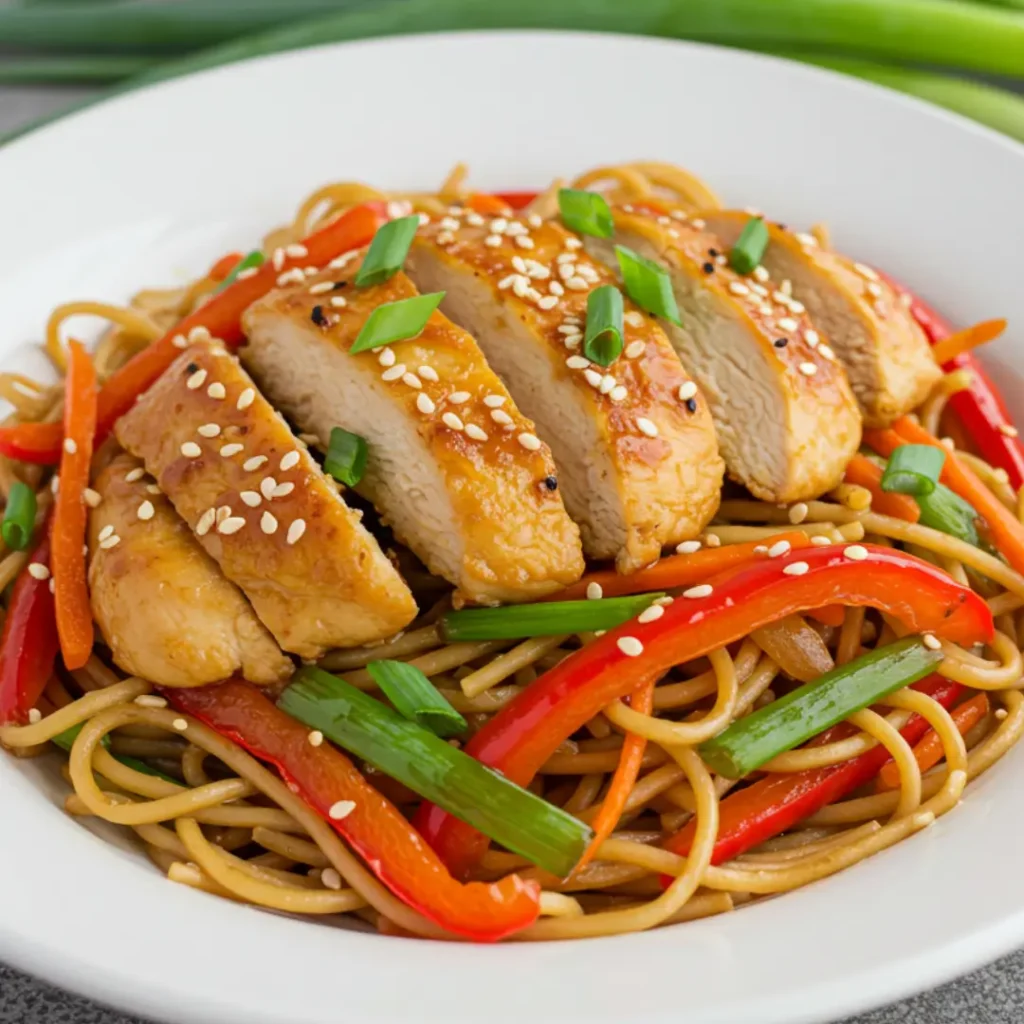 nouille saute au poulet recette