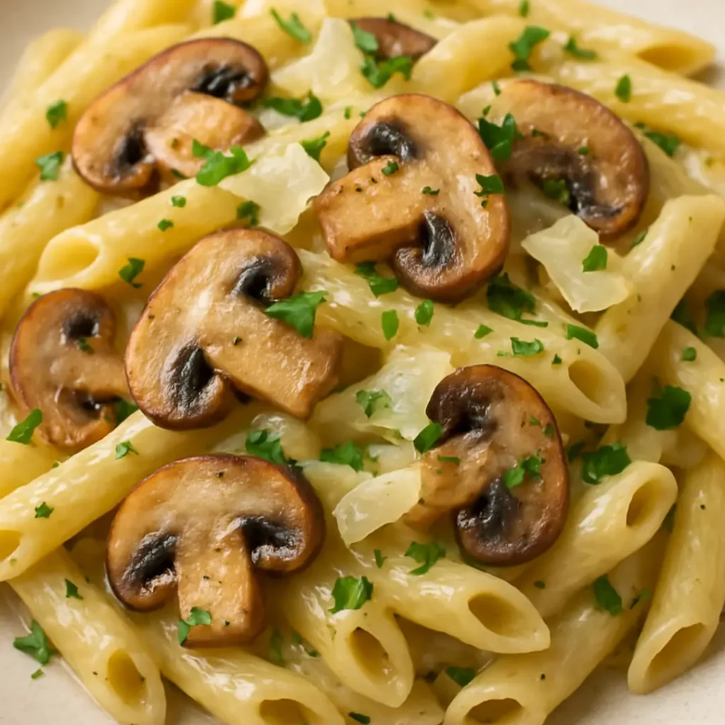 pâtes champignons recette