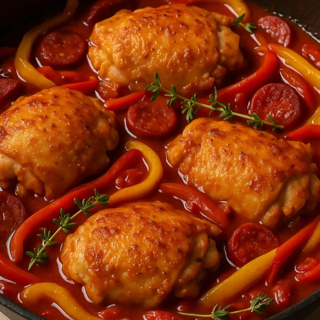 poulet au chorizo recette