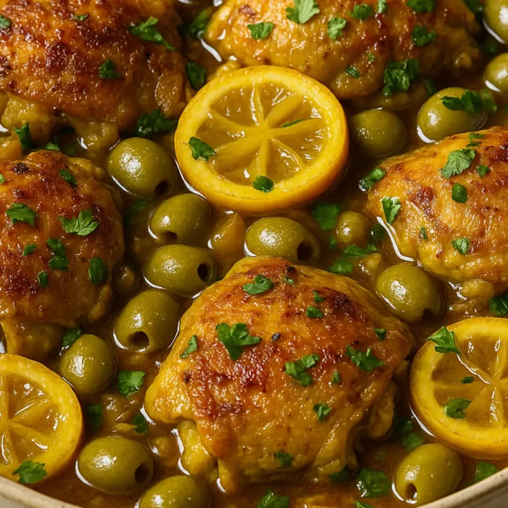 poulet citron confit et olives recette