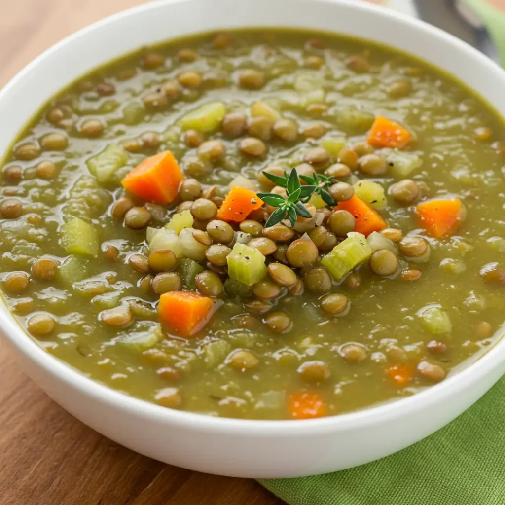 soupe de lentilles vertes Recette