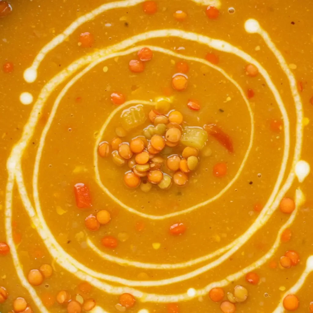 soupe lentilles corail lait de coco recette