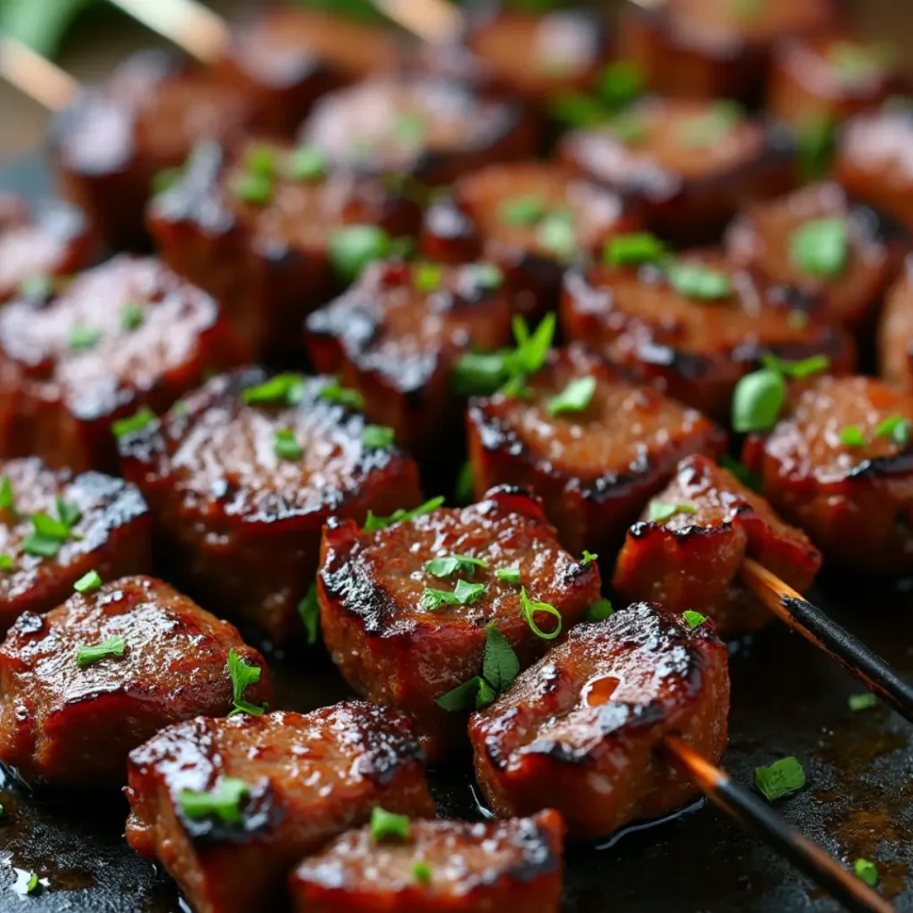 brochette de boeuf mariné