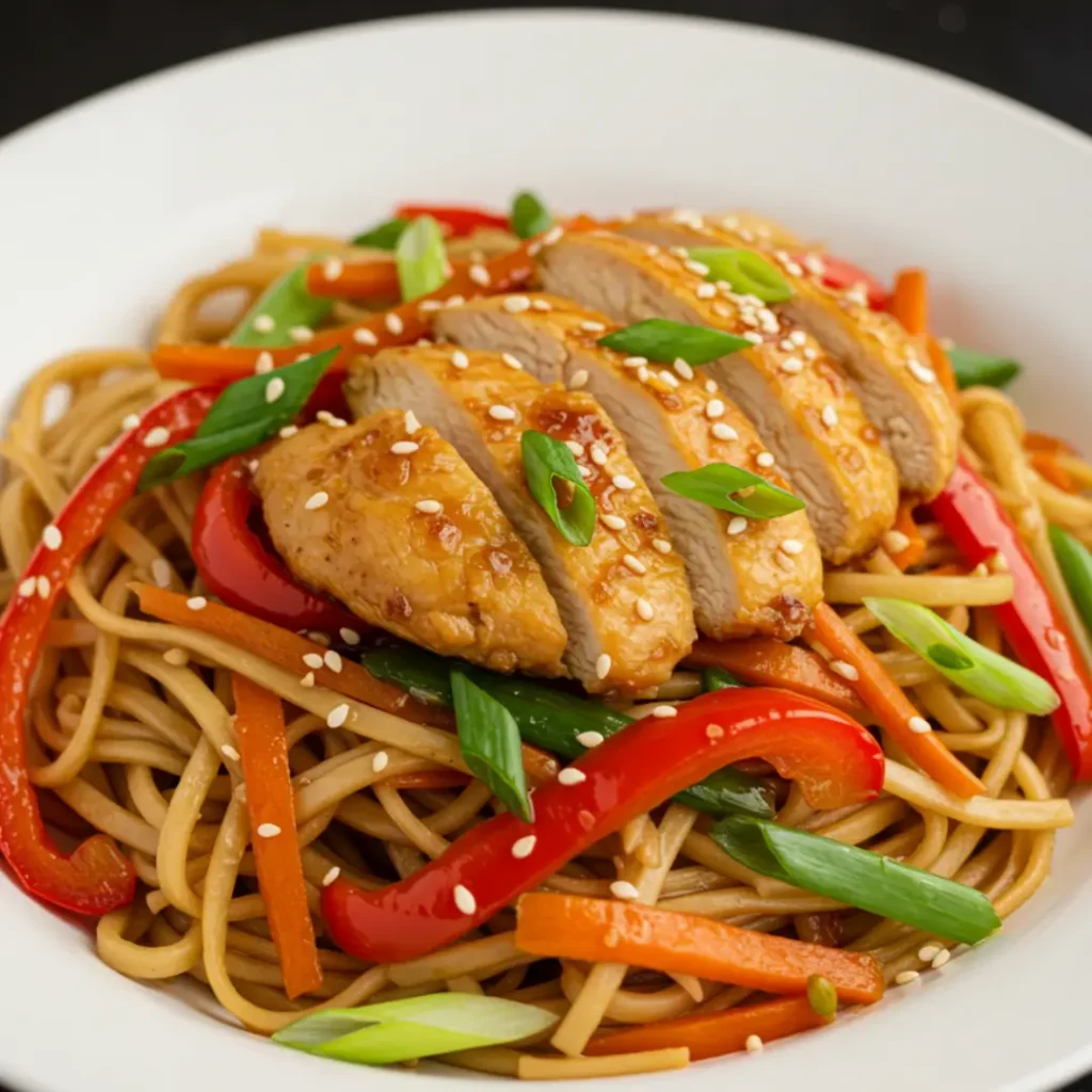 nouille saute au poulet