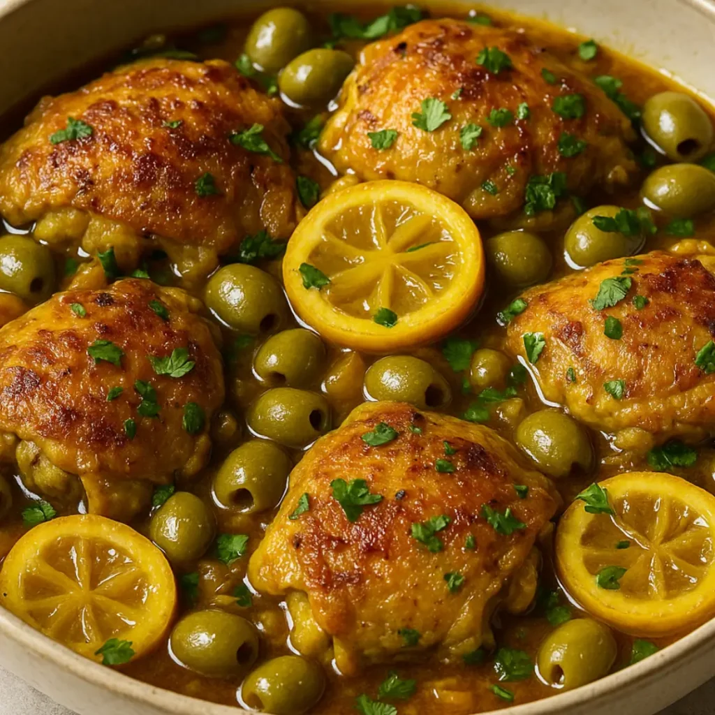 poulet citron confit et olives
