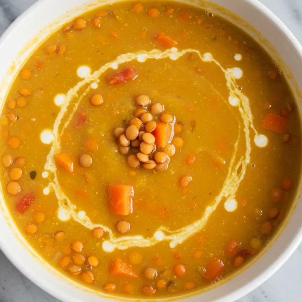 soupe lentilles corail lait de coco