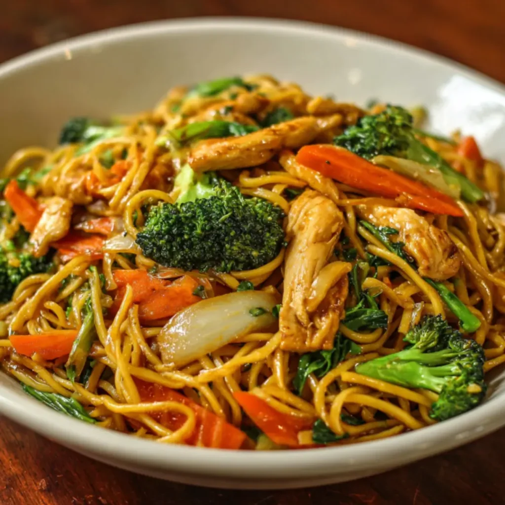 nouilles sautées au poulet